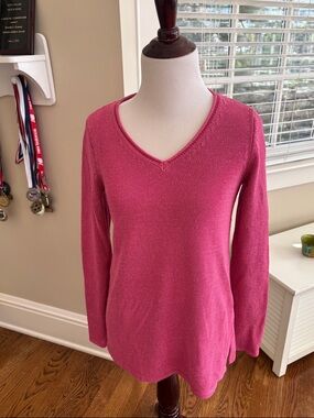 J. McLaughlin Hot Pink V-Neck Sweater